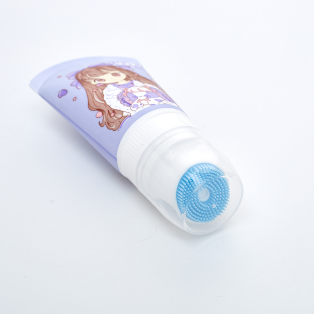 Silicon Brush Top Face Wash Body Lotion PE Plastic Tube