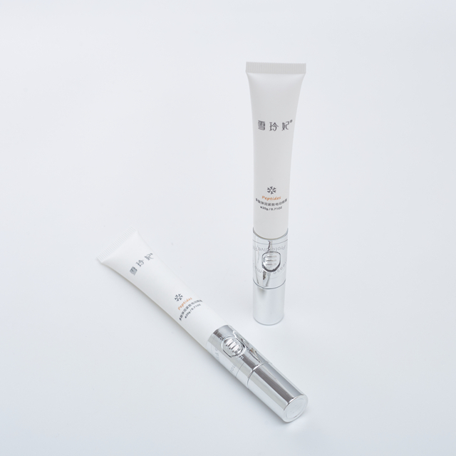10-30ml Cosmetic PE Eye Cream Packing Soft Squeeze Tube with Zinc Alloy Metal Applicator Vibrating Electric Massage Head