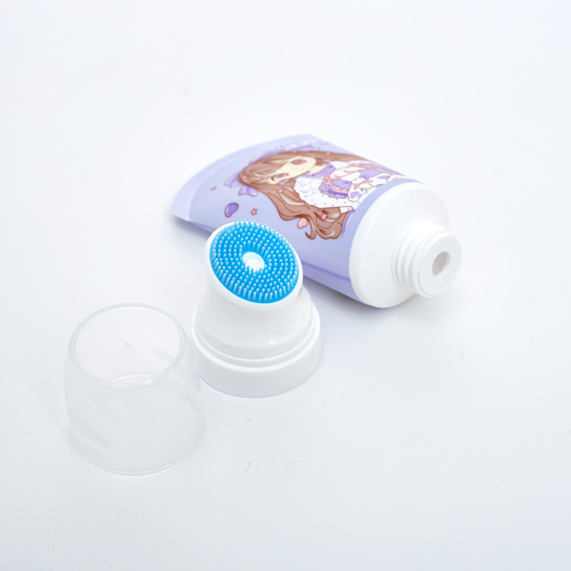Silicon Brush Top Face Wash Body Lotion PE Plastic Tube