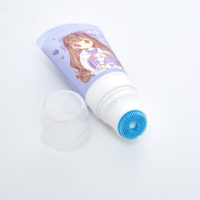 Silicon Brush Top Face Wash Body Lotion PE Plastic Tube