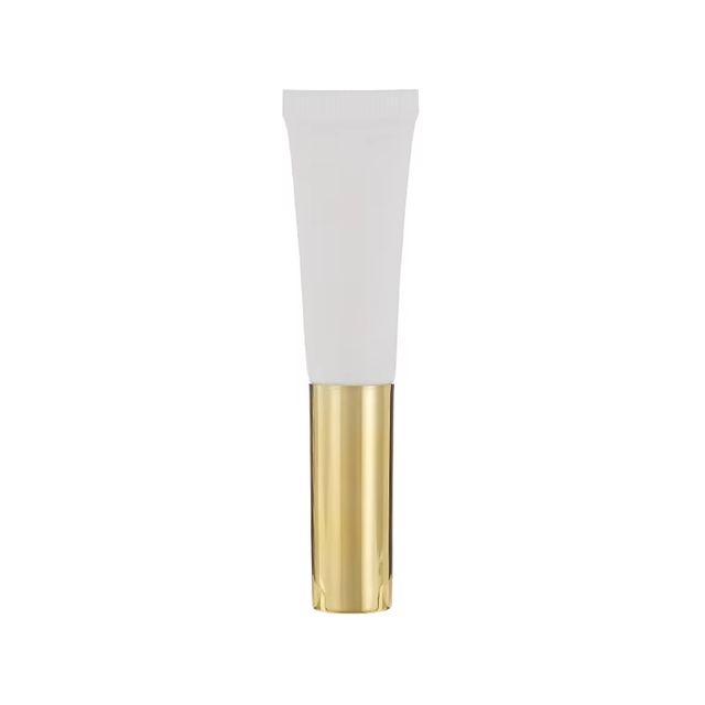 Gloss Gold Plating White Squeeze Soft Tube Packaging Eye Cream Massage Tube with Silicone Head