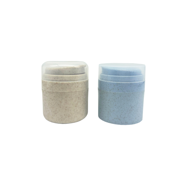 Custom Color Eco Friendly Wheat Straw Cosmetic Packaging Wheat Straw 30 Ml Cosmetics Airless Pump Jar