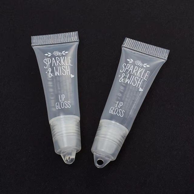 Costom Logo Soft Clear Squeeze Lip Gloss Squeeze Tubes Wtih Screw on Cap