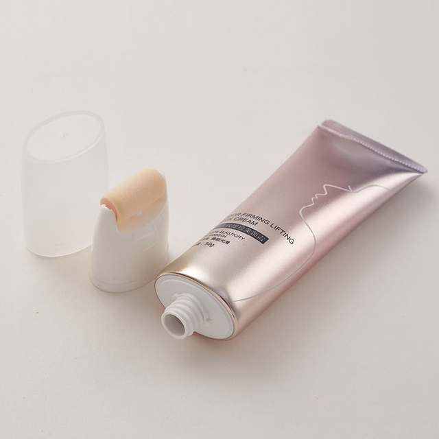 ABL Skincare Packaging Tube Makeup Use Oval Flat Plastic Squeeze Cosmetic PE Tube Sponge Roller Massage Applicator Tube