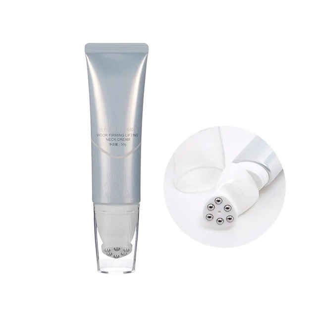 Various Custom PE Neck Cream Body Massage Roller Tube with Stainless Steel Roller Balls Applicator Packaging Cosmetic Tube