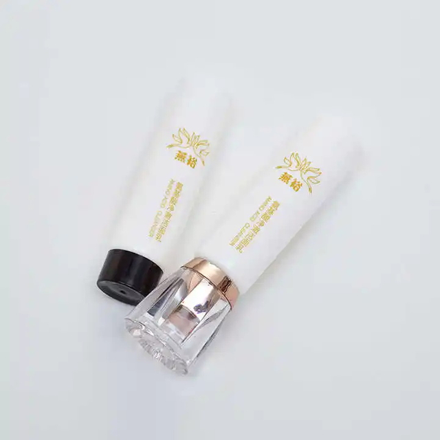 Professional White Facial Cleanser Lotion Empty Plastic Tube Cosmetic Packaging PE Face wash Tube With Acrylic Screw Cap