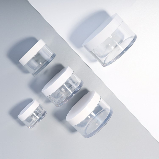 15g 30g 50g Round Plastic Clear Cosmetic Face Cream Jar