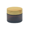 Wholesale High Quality Empty 10ml 30ml 50ml 100ml Frosted Glass Cream Jar Cosmetic Skincare with Bamboo Lid