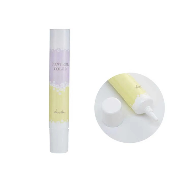 10-30ml Custom Round PE Cosmetic Nozzle Long Cosmetic Packages Tube Printed Nozzle Tube with Screw on Cap