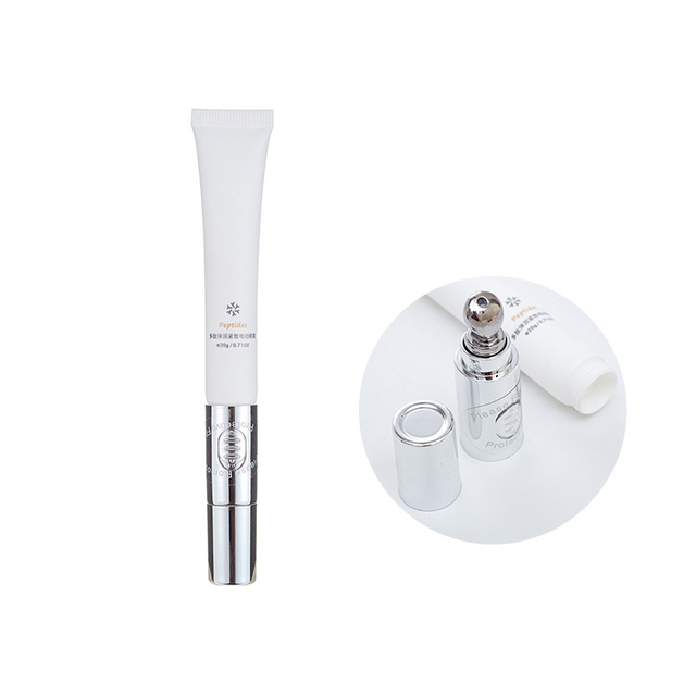 10-30ml Cosmetic PE Eye Cream Packing Soft Squeeze Tube with Zinc Alloy Metal Applicator Vibrating Electric Massage Head