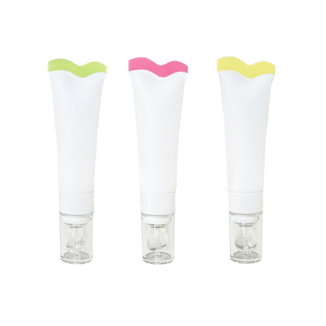 Cosmetic Squeeze Applicator Tube Wave Shape Sealing Tail Cosmetic Tube Lip Gloss Tube with Silicone Applicator