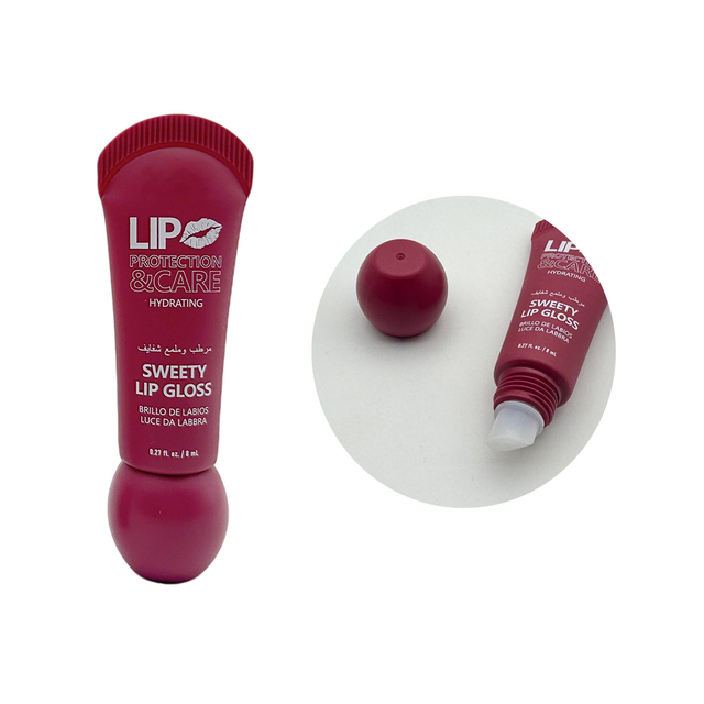 Wholesale Custom Made Lipgloss Tube Screw on Cap Skincare Makeup Cosmetic Packaging Tube Lipgloss Squeeze Tubes Red