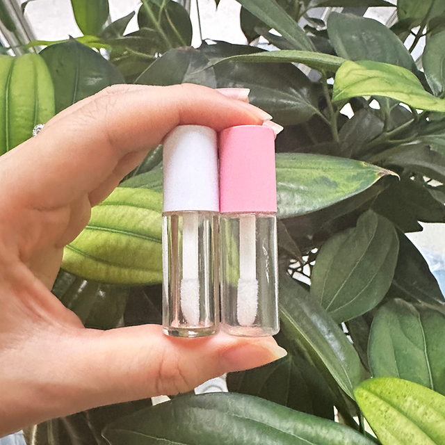 Professional Factory Wholesale 1.2ml 3ml White Pink Round Lip Gloss Container Mini Cosmetic Make-Up Tube Empty Lip Gloss Tube