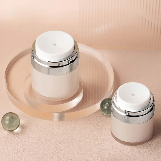 15ml 30ml 50ml Plastic Airless Pump Jar Refillable Bottle Empty Cosmetic Packaging Face Cream Jar 