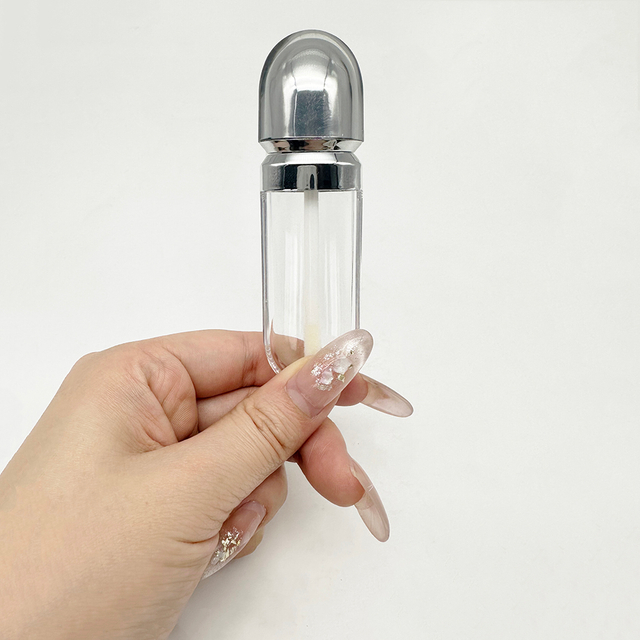 Clear Empty Wholesale Electroplate Silver Rose Gold Lip Gloss Tube for Cosmetics