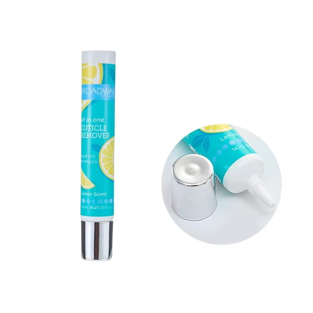 Customized Soft Cosmetic Packaging Tube Long Nozzle Eye Cream Squeeze Tube Wieh Electroplate Screw Cap