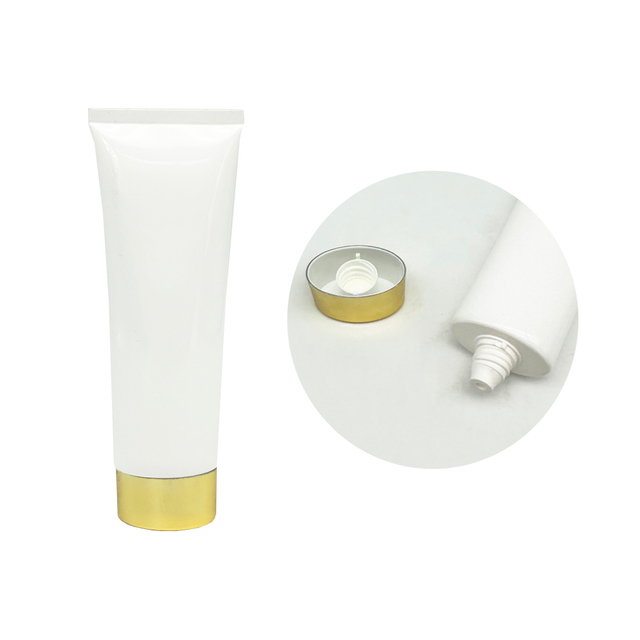 Sustainable Cosmetic Makeup Plastic Packaging Container Tube White Bb Cream Body Lotion Cosmetic Tube with Electroplate Cap