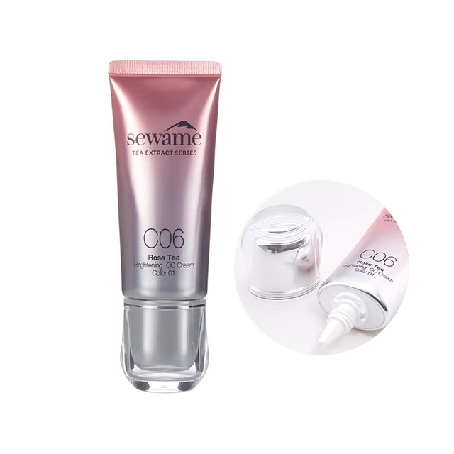 High Quality Colorful Cosmetic Packaging Oval Acrylic Screw Cap Aluminium Plastic 30ml ABL Long Nozzle Tube for BB CC Cream