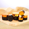 5g 10g Mini Small Amber Cosmetic Cream Jar 20g 30g 50g Empty Brown Glass Jars Glass Jar with Black Lid