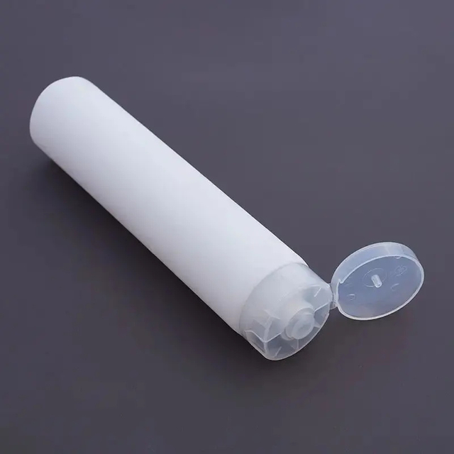White 10ml 30ml 50ml 120ml Face Wash Body Lotion PE Cosmetic Plastic Packaging Tubes Skincare Tube Clear Transparent Fliptop Cap