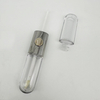 2-in-1 Oval 8ml Lip Gloss Lip Glaze Bottle Silver Plastic Lip Gloss Tube with Wand And Brush