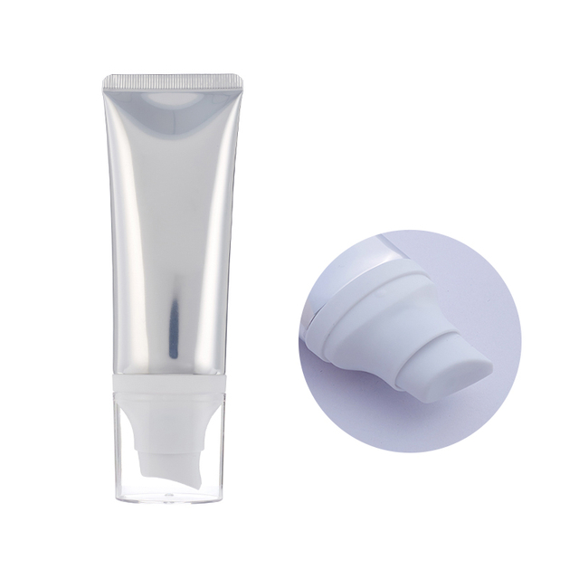 China ABL Manufacturer Aluminium Laminate Pump Applicator Tube Flat ABL BB Cream Airless Lotion Pump Tubes Cosmetic Tube
