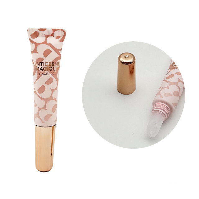 Custom Printed Hot Stamping Squeeze Lipgloss Tubes pink Electroplated Screw Cap Lip Balm Squeeze Tubes