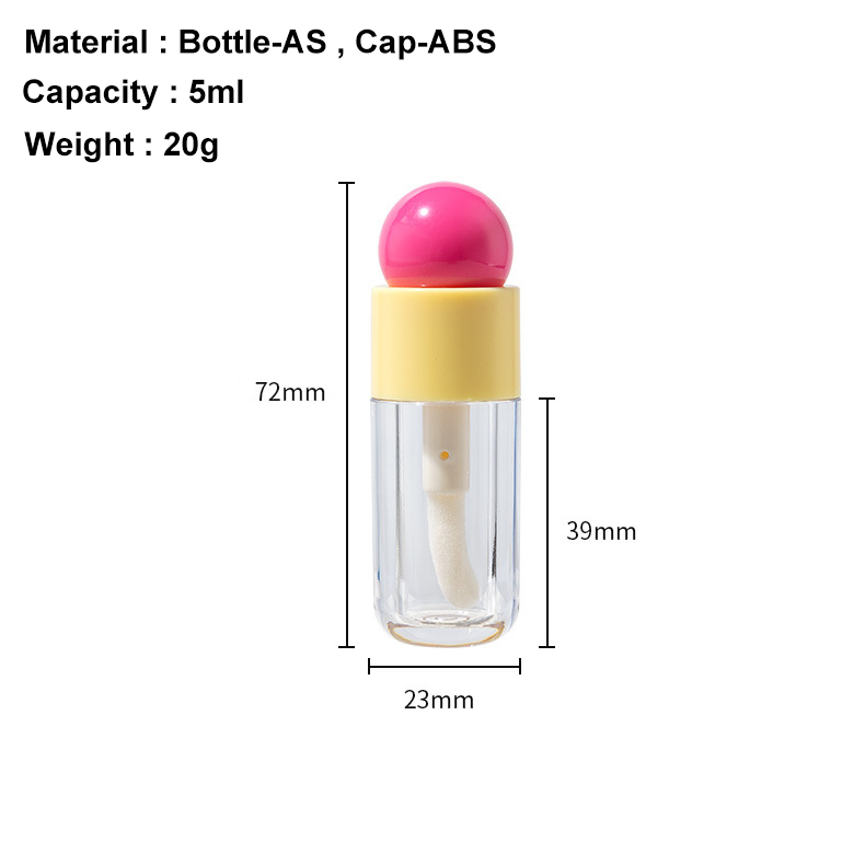 5ml cute clear lipgloss tube