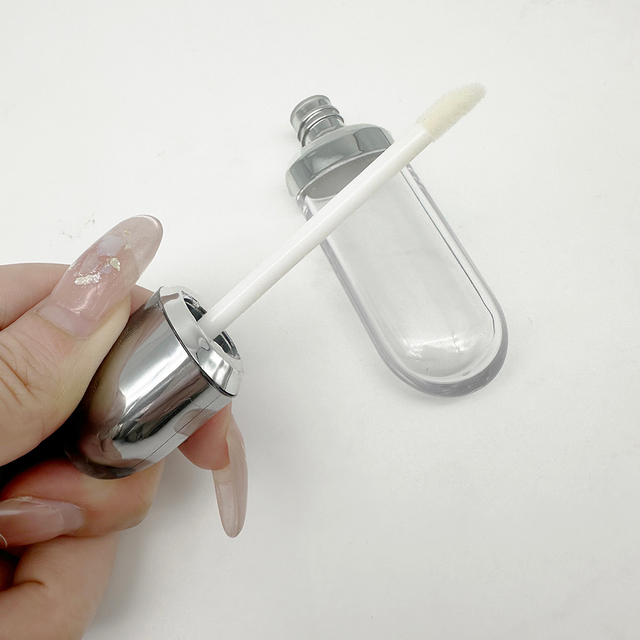 Clear Empty Wholesale Electroplate Silver Rose Gold Lip Gloss Tube for Cosmetics