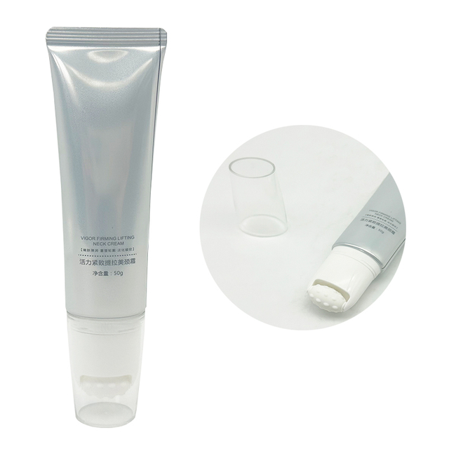  Oval Empty PE Skincare Lotion Body Care Squeeze Plastic Cosmetic Tube Neck Cream Tube with Roller Massage