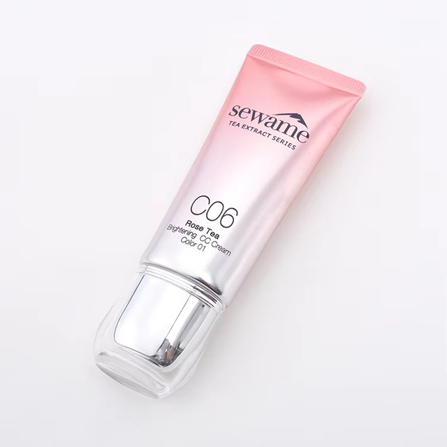 High Quality Colorful Cosmetic Packaging Oval Acrylic Screw Cap Aluminium Plastic 30ml ABL Long Nozzle Tube for BB CC Cream