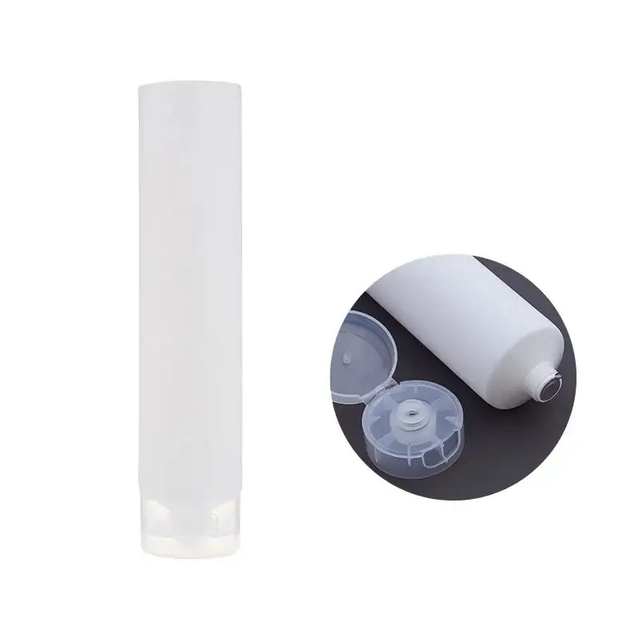 White 10ml 30ml 50ml 120ml Face Wash Body Lotion PE Cosmetic Plastic Packaging Tubes Skincare Tube Clear Transparent Fliptop Cap