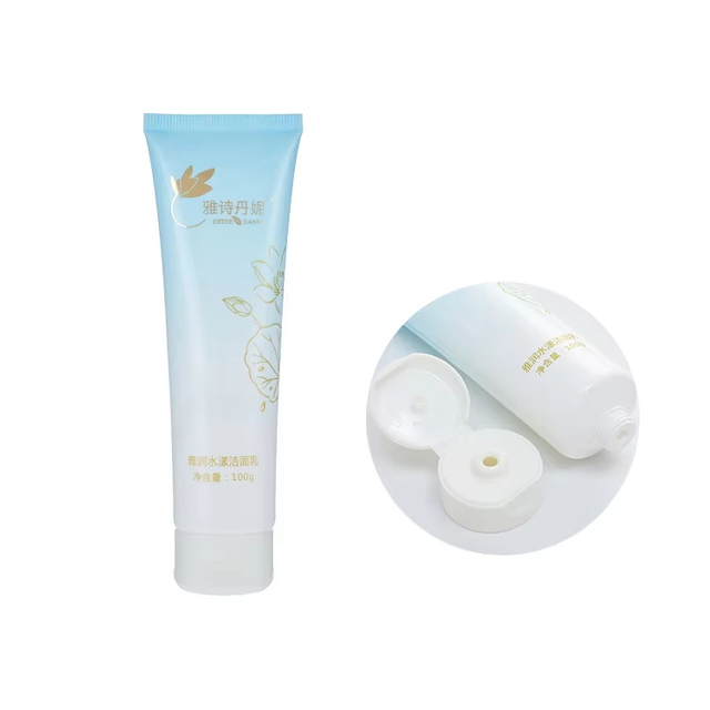 100ml 200ml Custom Soft Empty Squeeze Tubes Skincare Facial Cleanser Cream Packaging Tube Cosmetic Face Wash Tube with Flip Top Cap