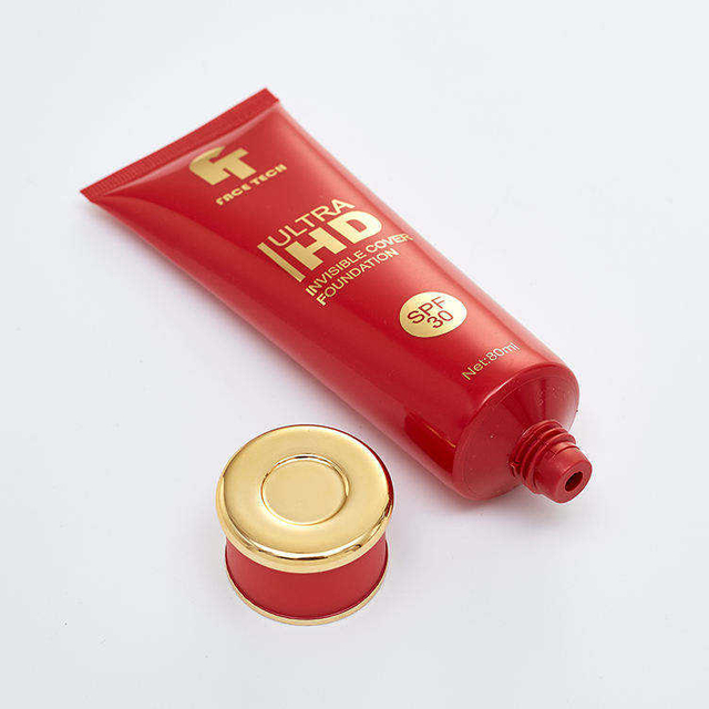 Round Cosmetic Plastic Sun Protection Squeeze Tubes Packaging with Hot Stamping Screw Cap Soft Sunscreen Packaging Tube