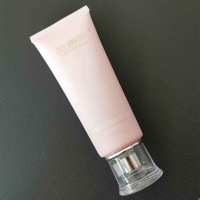 Skin Care Cosmetic Squeeze Tube with Acrylic Cover Packaging Tube for Face Wash and Hand Cream