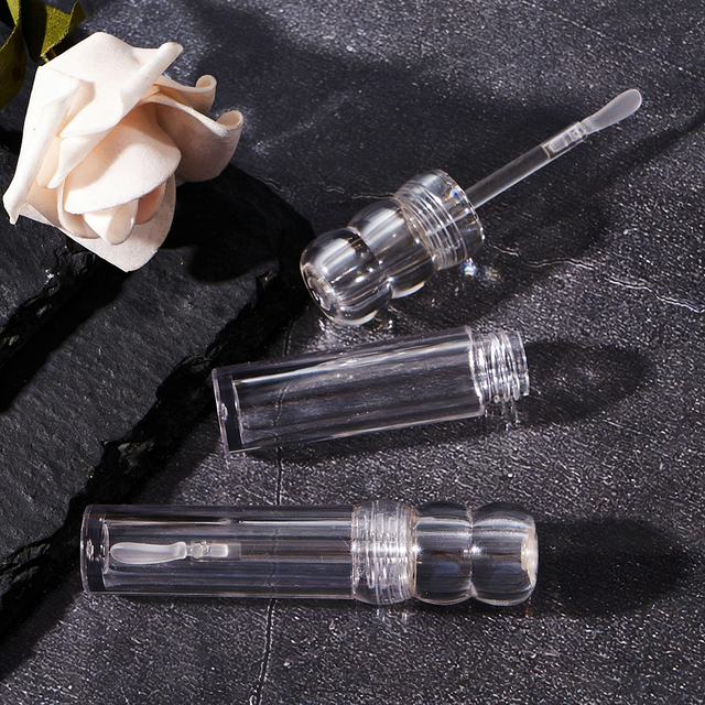 4ml Lip Balm Tubes and Packaging clear Lipgloss Tube with Silicone Wand