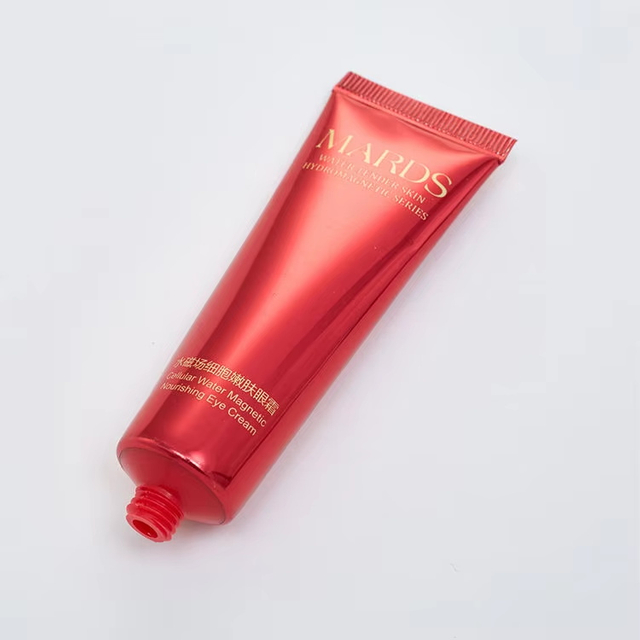 Empty Tube Cosmetic Cream Lotion Facial Cleanser Tubes Gold High Glossy Plastic 100ml 120ml Round Abl Cosmetic Packaging Tube