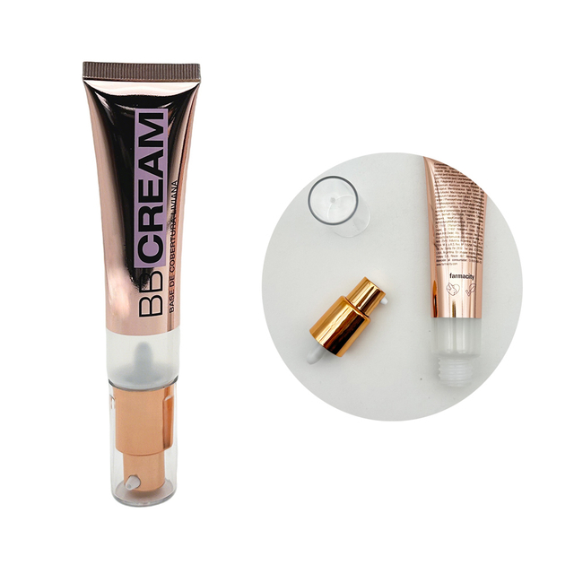 Hot Stamping clear Makeup Skincare Cosmetic Packaging Tube BB Cream Airless Squeeze Tube with Pump