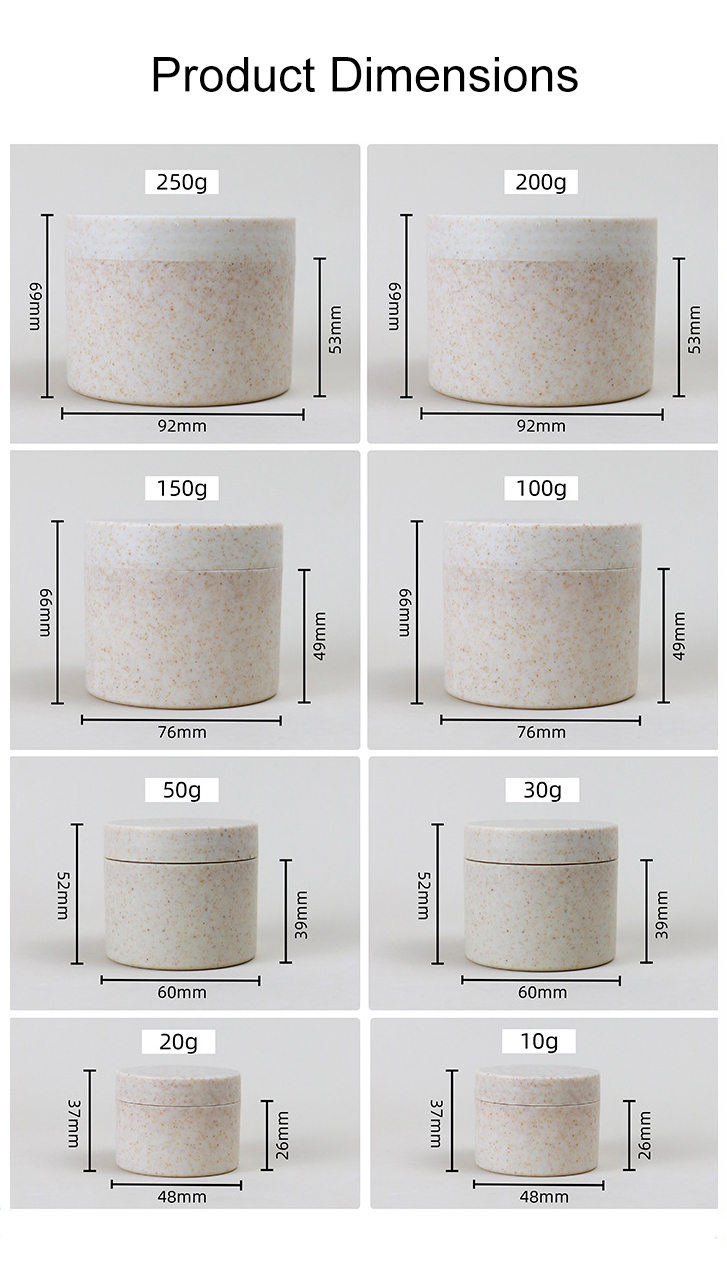 wheat straw cosmetic jar