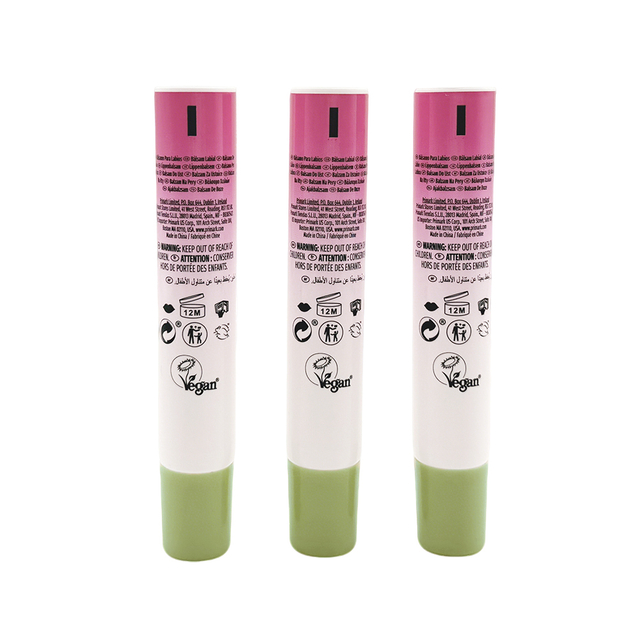 Squeeze Lip Balm Tubes Empty Soft Plastic Packaging Custom logo Lip Oil Plastic Applicator Ceramic Head Gradient Lip Gloss Tube