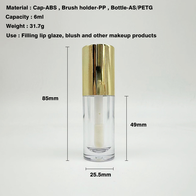 Lip gloss tube with wand