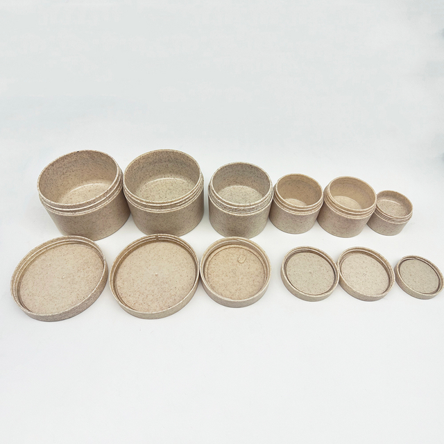 Sustainable Eco Friendly Biodegradable Cream Cosmetic Shampoo Face Cream Lotion Sunscreen Cream Natural Wheat Straw Jar