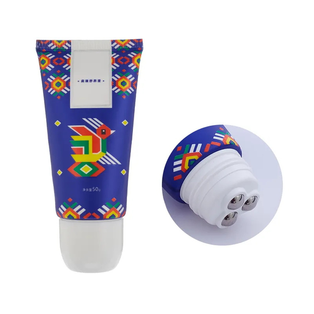 Massage 3 Roller Ball Cosmetic Plastic Neck Soft Tube Containers Stainless Roller Ball Massage Applicator Lotion Squeeze Tube
