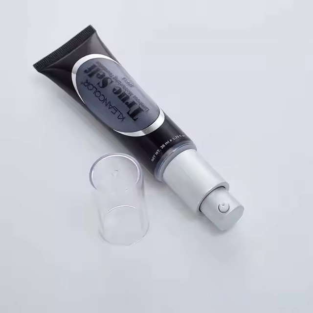 Black Electroplate Airless Pump Skincare Packaging Body Lotion Cream Tube Soft Squeeze Cosmetic Airless Pump Tube