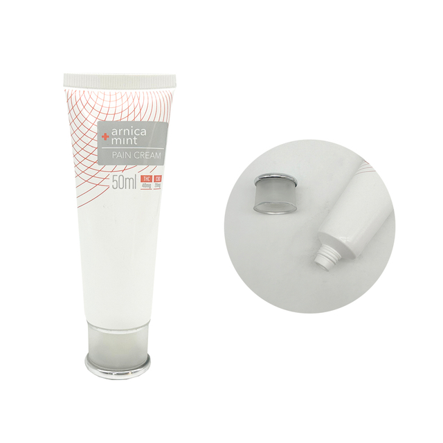 Empty Round Plastic Face Lotion Custom Cream Tube Mockup with Frosted Screw Cap