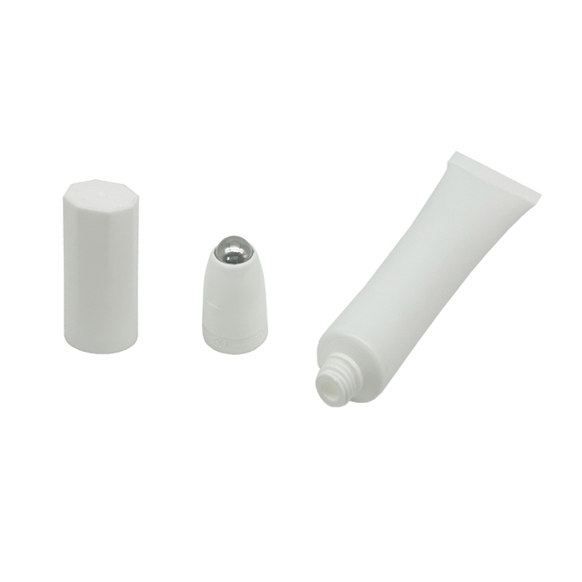 Cosmetic Squeeze Soft Eye Cream Tubes Massage Cream Functional Tube with Single Stainless Steel Roller Ball Special Applicators