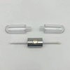 2-in-1 Oval 8ml Lip Gloss Lip Glaze Bottle Silver Plastic Lip Gloss Tube with Wand And Brush