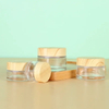 Wholesale High Quality Empty 10ml 30ml 50ml 100ml Frosted Glass Cream Jar Cosmetic Skincare with Bamboo Lid