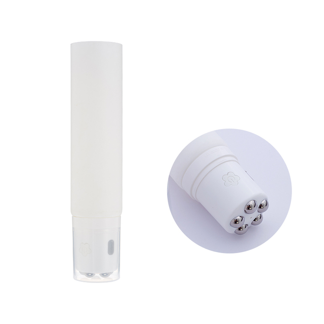 Custom Electric Massage Cream Tube Body Lotion Roller Tube Cosmetic Plastic Packaging Tube With 5 Roller Ball Applicator