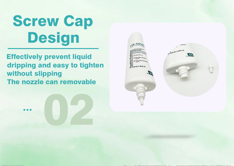 Sunscreen packaging cosmetic tube